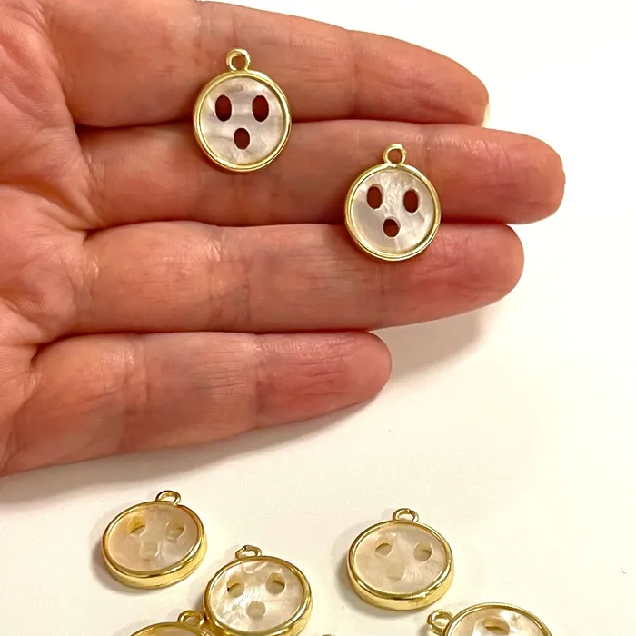 Earrings Peppy Beads 24Kt Gold Plated Resin Emoji Charms 2 pcs in a pack