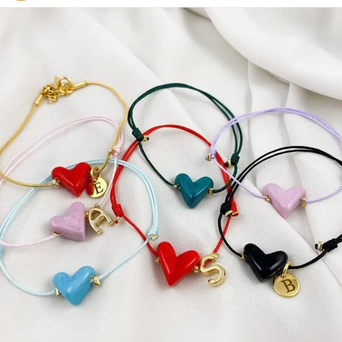 Peppy Beads Charm Necklaces Hand Made Murano Glass Pink Heart Charm