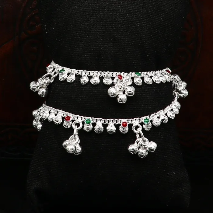 Bracelets 55 inches long handmade solid sterling silver baby kids ankle bracelet elegant dainty customized charm bracelet unisex baby jewelry ank426 TRIBAL ORNAMENTS