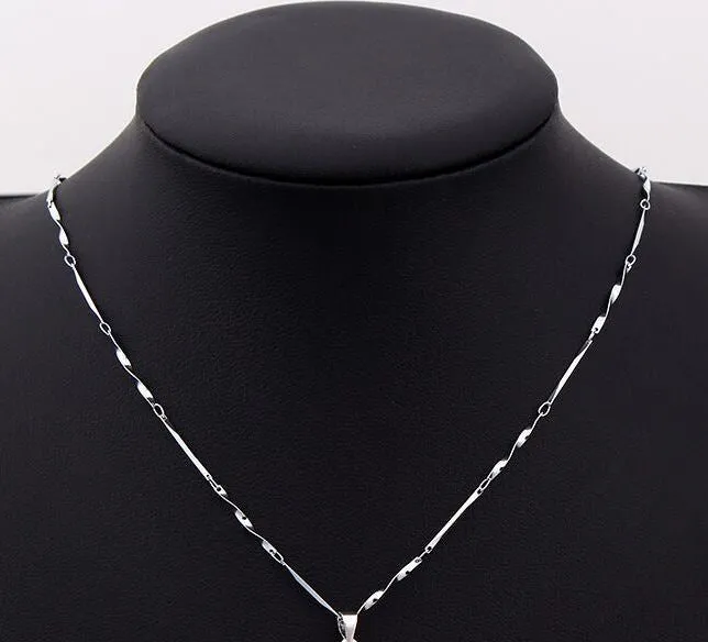 N931 Silver Dainty Heart Rhinestone Necklace with FREE Earrings POLLY Necklaces
