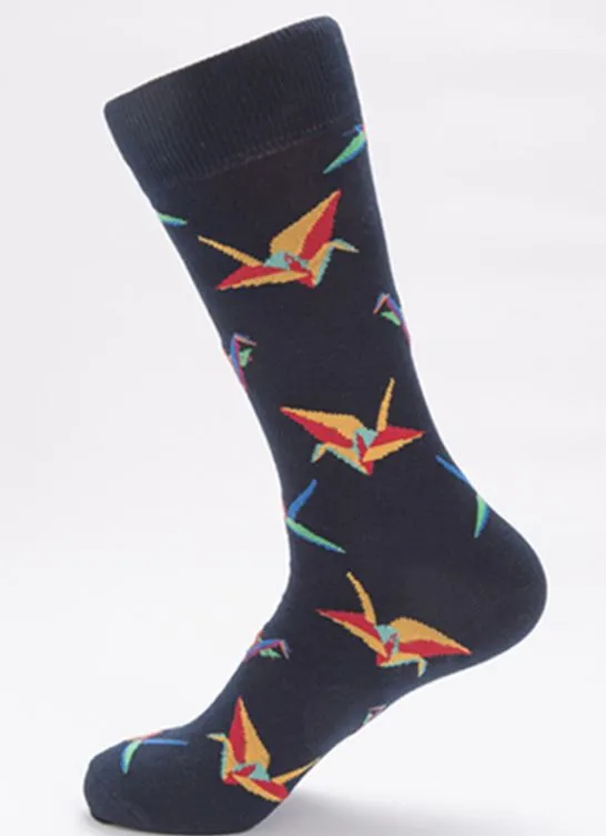 POLLY Earrings SF143 Origami Bird Crew Socks