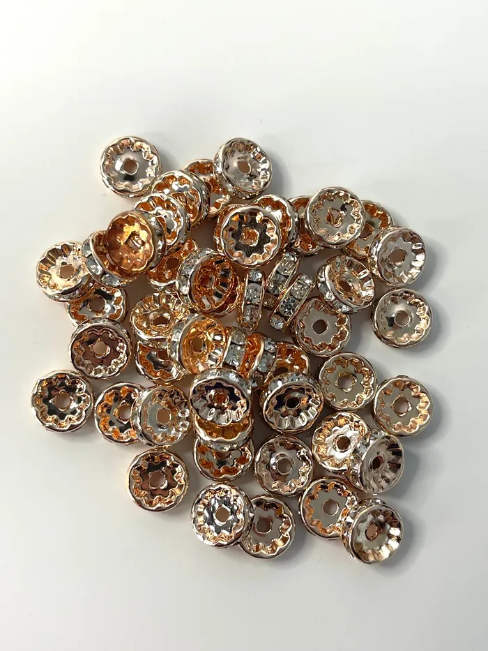 Rose Gold Spacers 10mm Pack of 50 Twisted Moon Jewelry Earrings