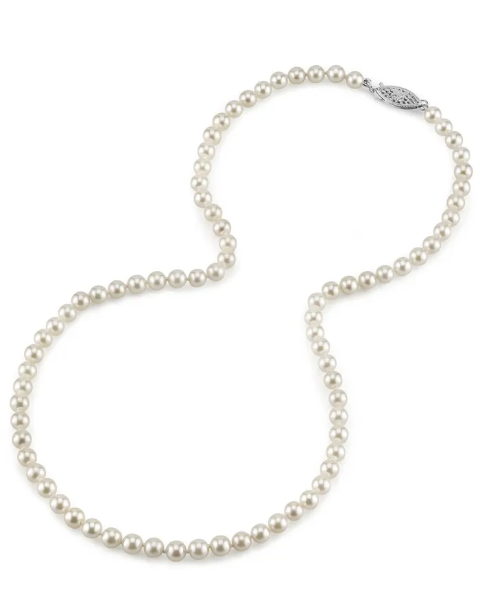 spt Necklaces 5055mm Japanese Akoya White Pearl Necklace AAA Quality