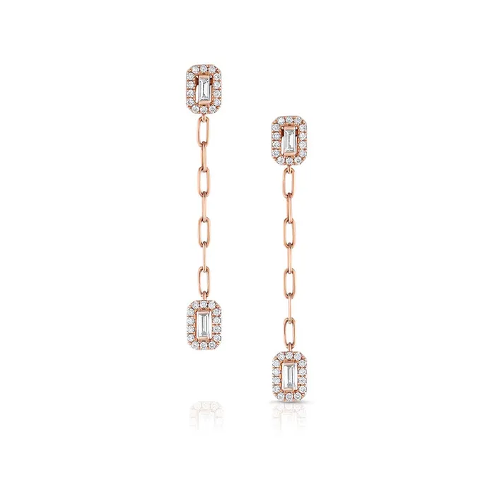 18k Rose Gold 056ctw Paperclip Chain Drop Earrings CJ Charles Jewelers Earrings