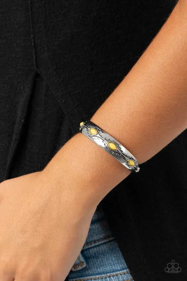 Bracelets Paparazzi Bracelet Santa Fe Scene Yellow Paparazzi Jewelry