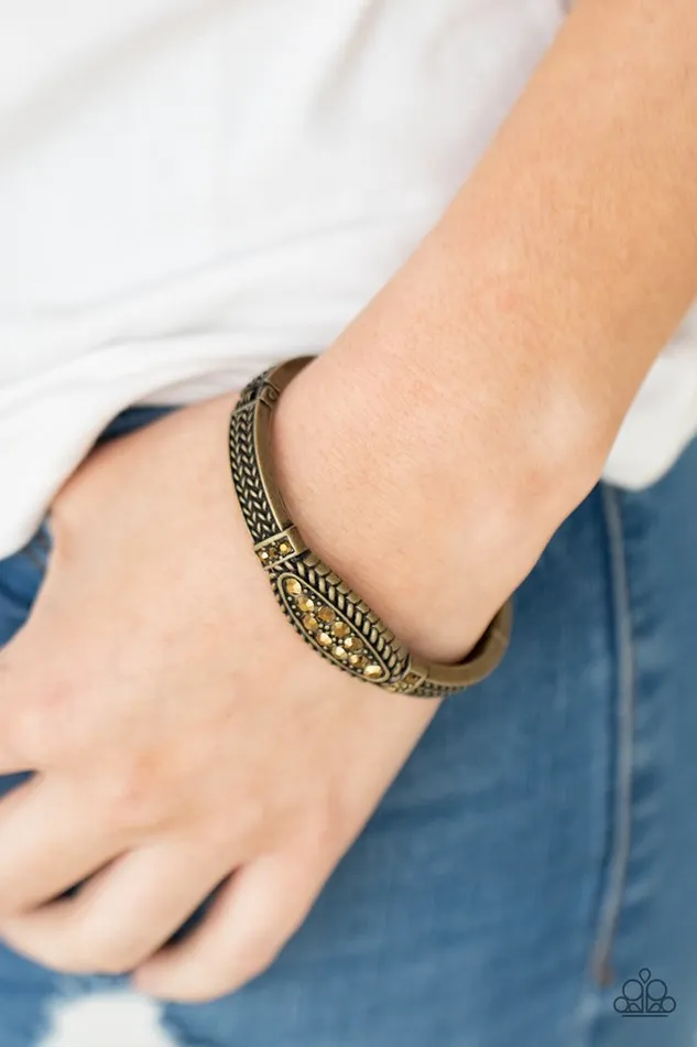 Bracelets Paparazzi Jewelry Paparazzi Bracelet Locked in Luster Brass