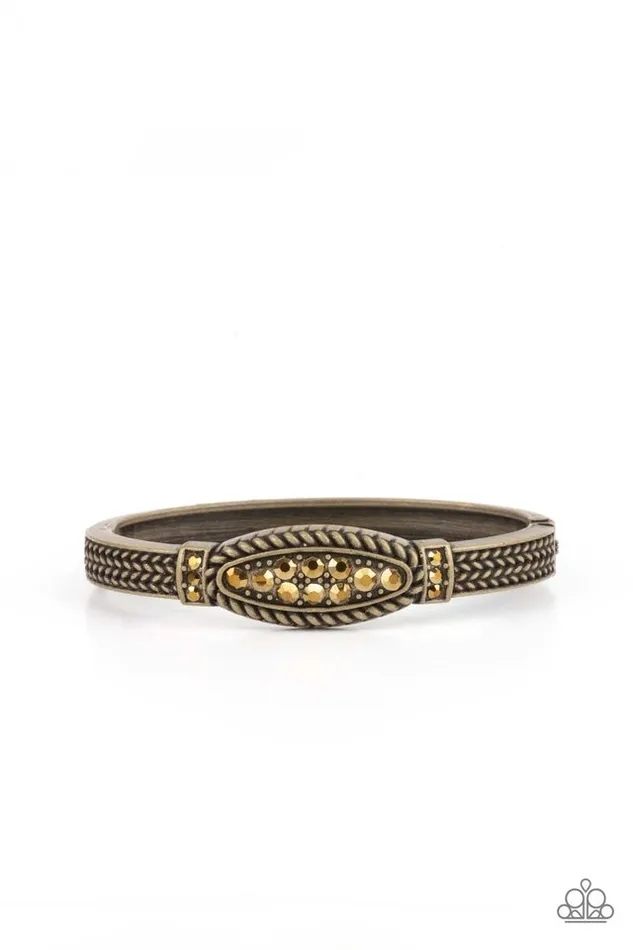Bracelets Paparazzi Jewelry Paparazzi Bracelet Locked in Luster Brass