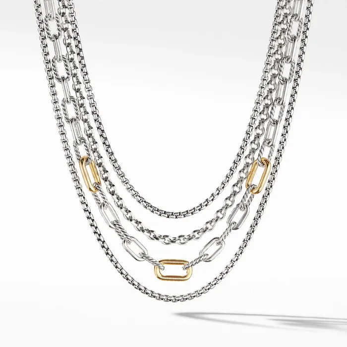 David Yurman Necklaces David Yurman 4Row Mixed Chain Bib Necklace
