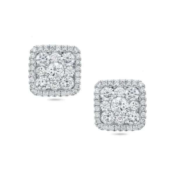 Diamond Source NYC Earrings Diamond halo stud earrings 075ct tdw AER12772