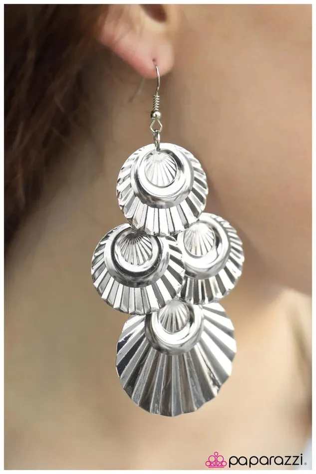Earrings Paparazzi Earring Ask and You SHELL Receive Silver Paparazzi Jewelry