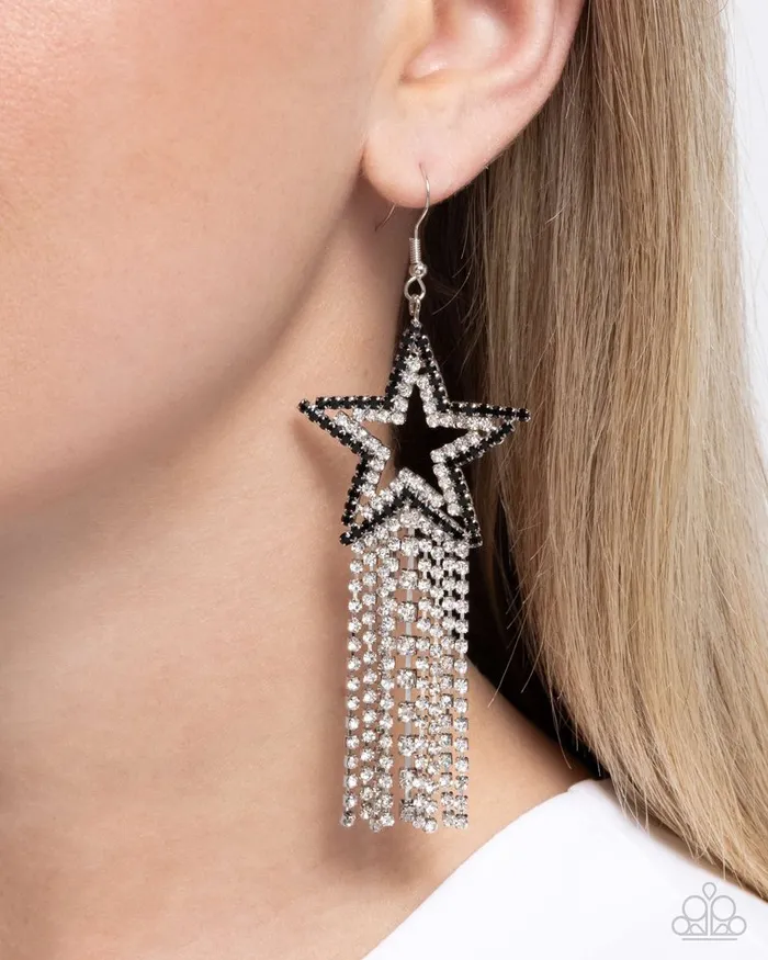 Earrings Paparazzi Earring Sunset Superstar Black Paparazzi Jewelry
