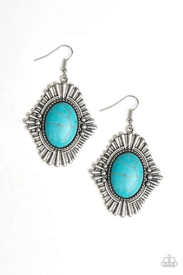 Earrings Paparazzi Jewelry Paparazzi Earring Easy As PIONEER Blue