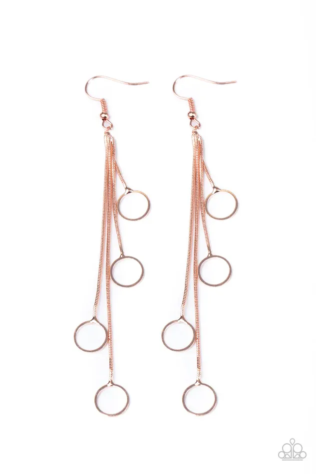 Earrings Paparazzi Jewelry Paparazzi Earring Full Swing Shimmer Copper
