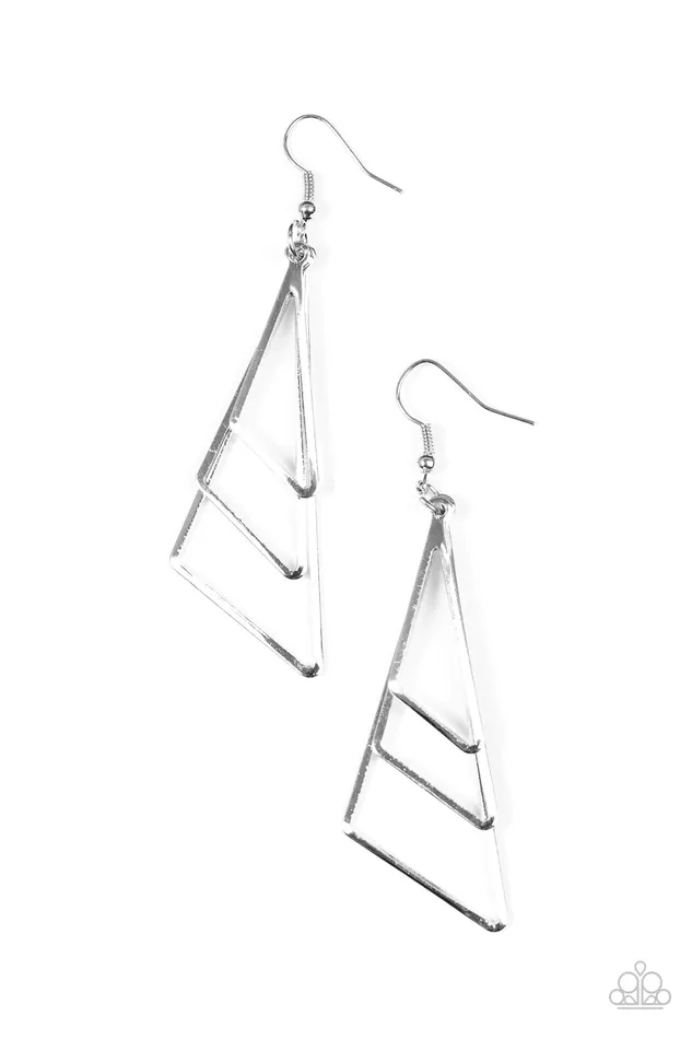 Earrings Paparazzi Jewelry Paparazzi Earring Geo Gorgeous Silver