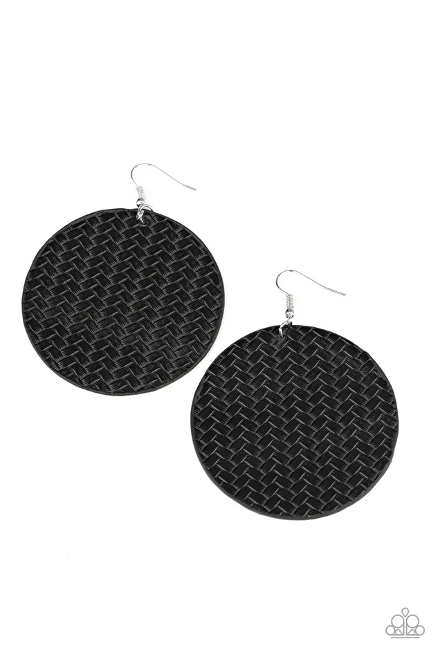 Earrings Paparazzi Jewelry Paparazzi Earring WEAVE Your Mark Black