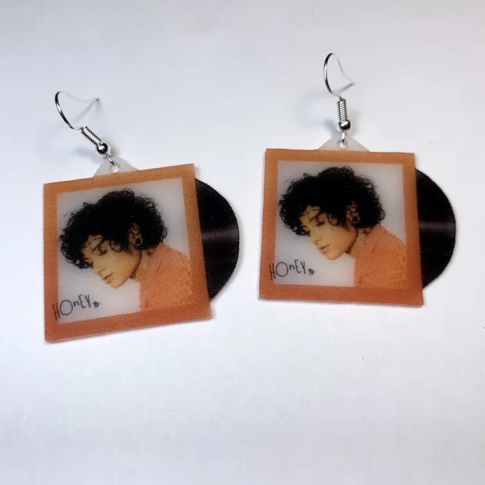 Earrings Sam Makes Things Kehlani Honey Single Vinyl Handmade Earrings