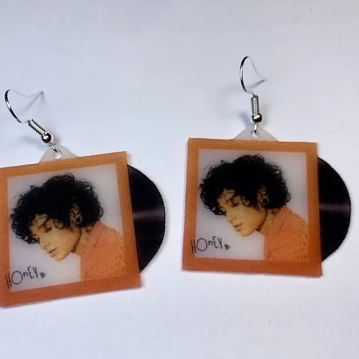 Earrings Sam Makes Things Kehlani Honey Single Vinyl Handmade Earrings