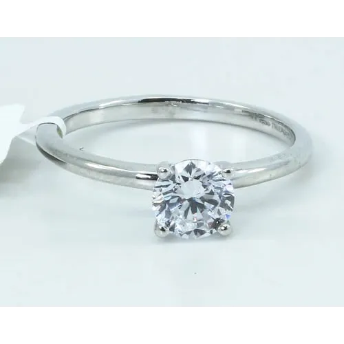 Engagement Collections Rings 14K White Gold Solitaire Ring for Round Cut Diamond