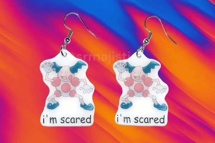Im Scared Mr Mime Pokemon Meme Handmade Earrings Sam Makes Things Earrings