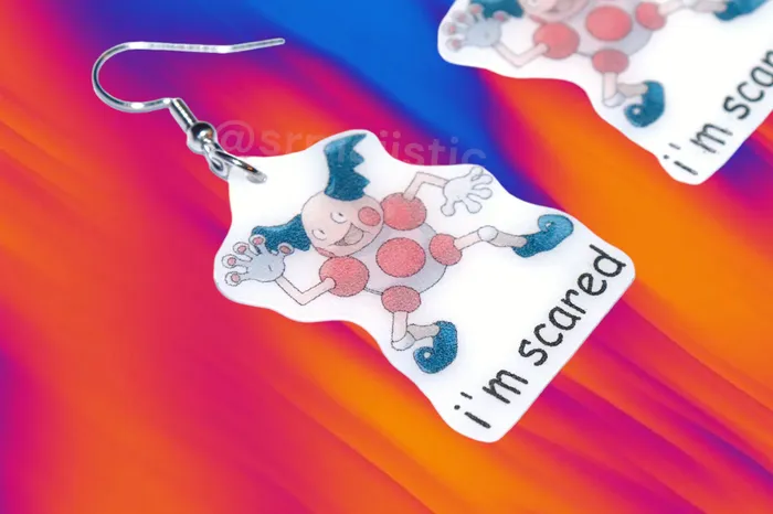 Im Scared Mr Mime Pokemon Meme Handmade Earrings Sam Makes Things Earrings