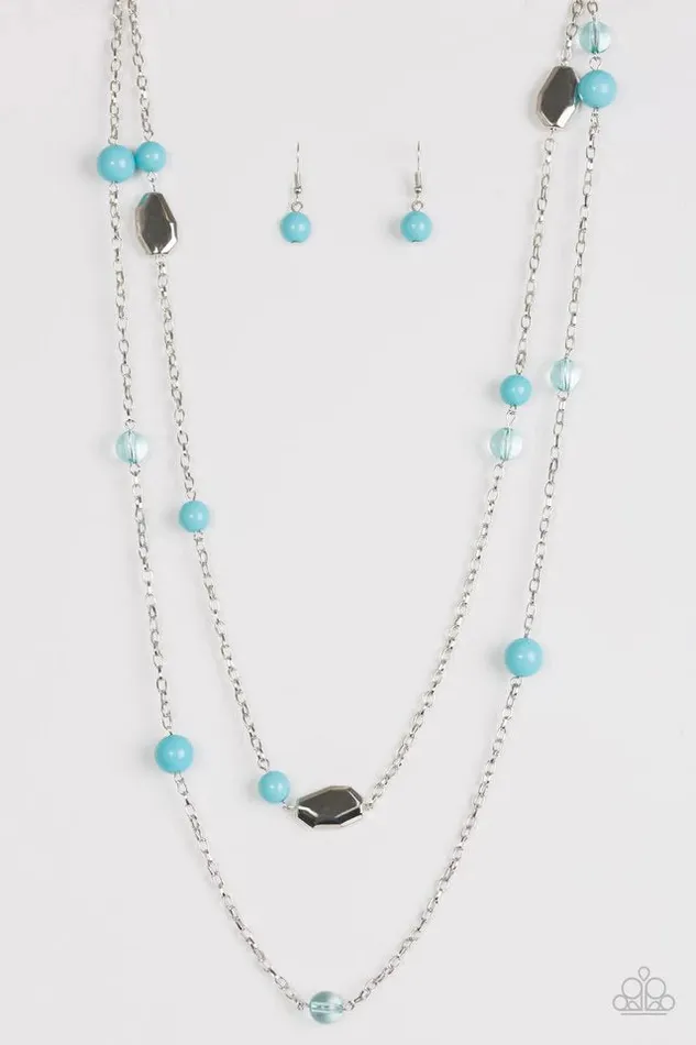 Necklaces Paparazzi Necklace Hitting A GLOW Point Blue Paparazzi Jewelry