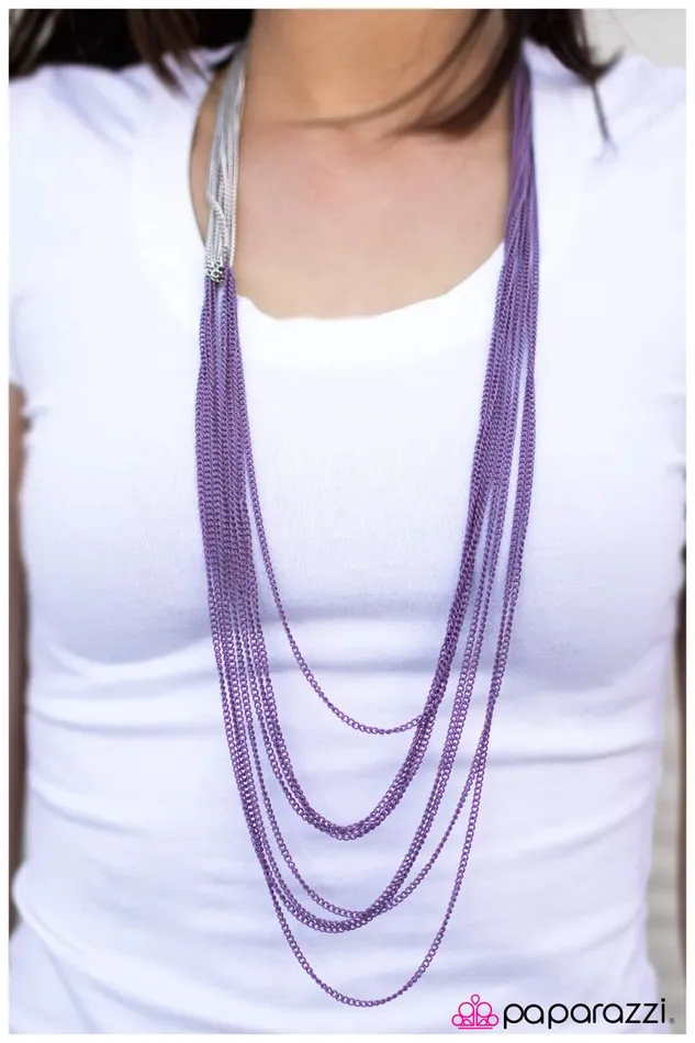 Necklaces Paparazzi Necklace No CHAIN No Gain Purple Paparazzi Jewelry