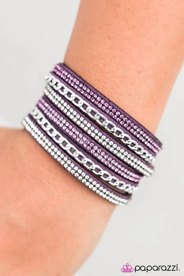 Paparazzi Bracelet Put On Your Game Face Purple Paparazzi Jewelry Bracelets