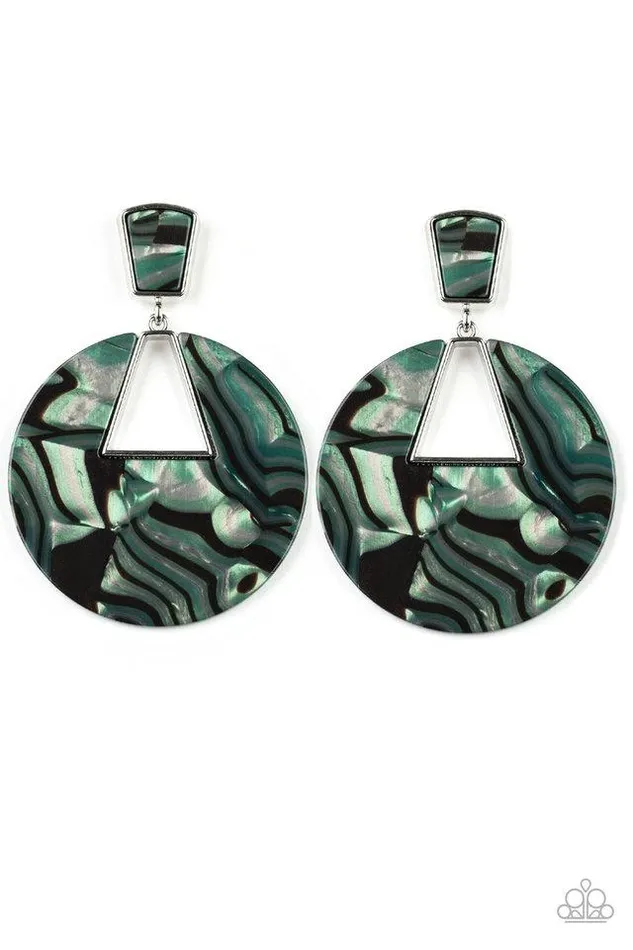 Paparazzi Earring Let HEIR Rip Green Paparazzi Jewelry Earrings