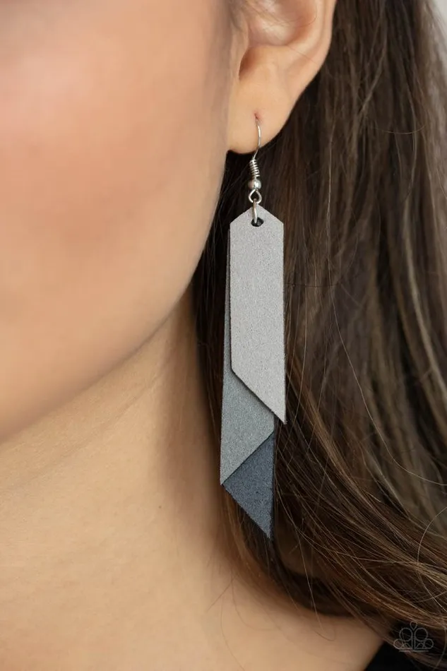 Paparazzi Earring Suede Shade Silver Paparazzi Jewelry Earrings