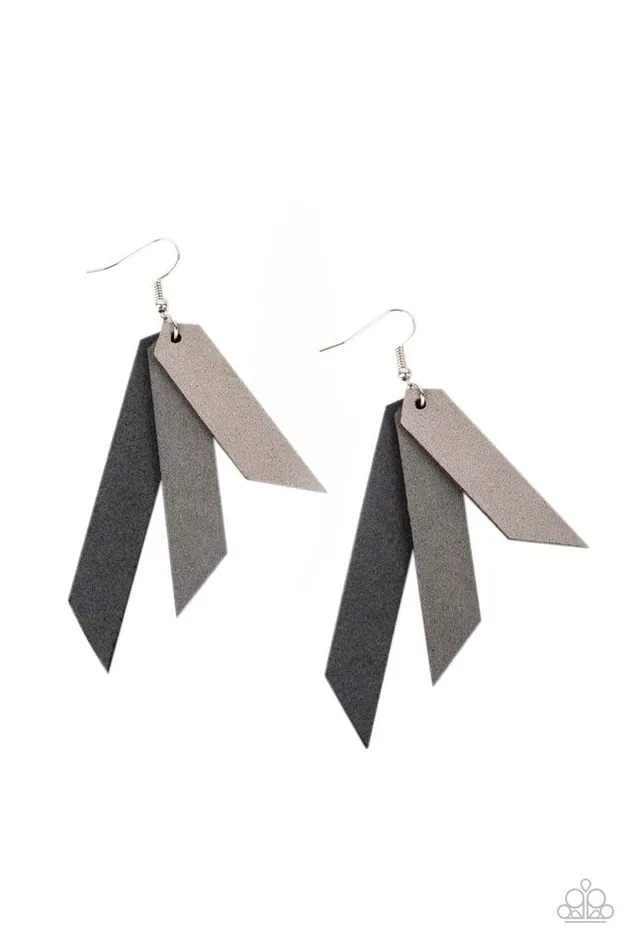 Paparazzi Earring Suede Shade Silver Paparazzi Jewelry Earrings