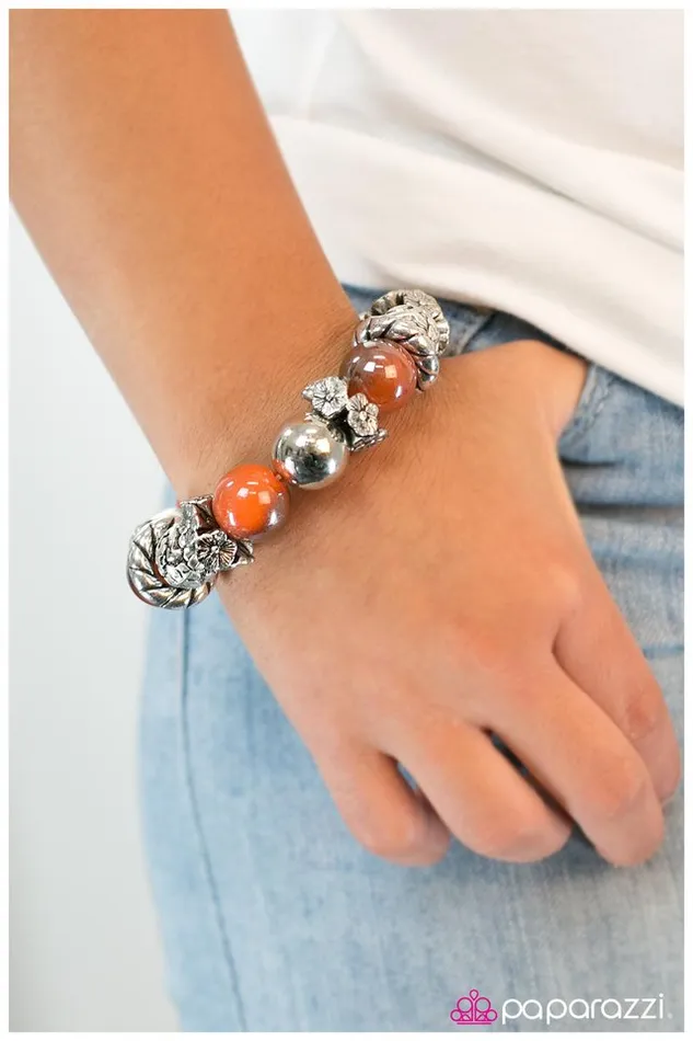 Paparazzi Jewelry Bracelets Paparazzi Bracelet Fire and Brimstone Orange