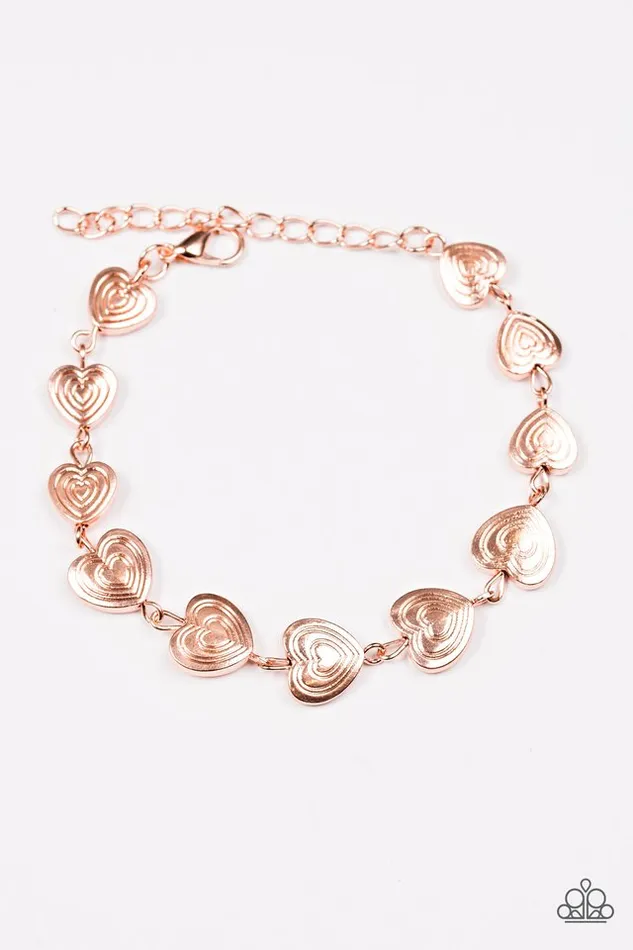 Paparazzi Jewelry Bracelets Paparazzi Bracelet No HEART Feelings Copper
