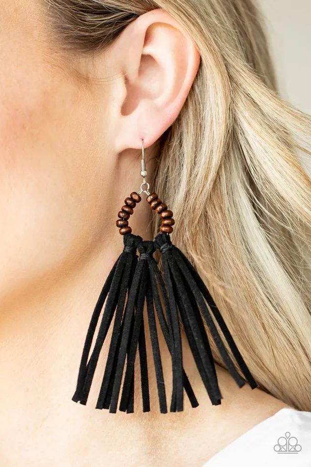 Paparazzi Jewelry Earrings Paparazzi Earring Easy To PerSUEDE Black