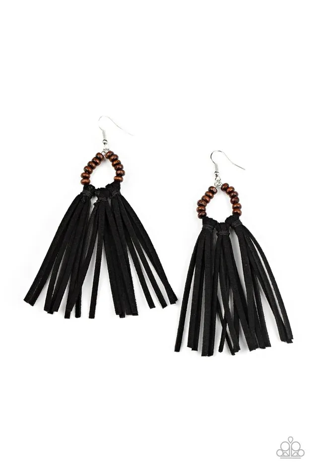 Paparazzi Jewelry Earrings Paparazzi Earring Easy To PerSUEDE Black