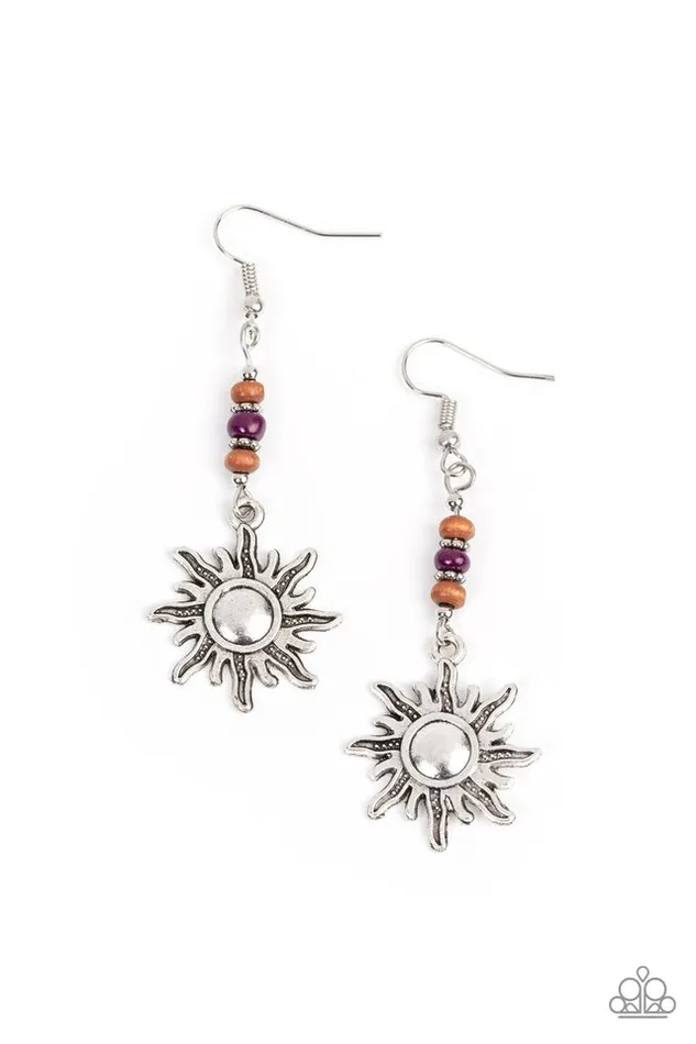 Paparazzi Jewelry Earrings Paparazzi Earring Sunshiny Days Purple