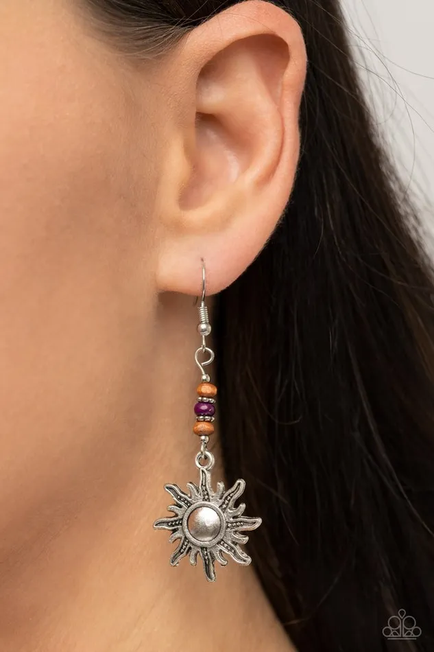 Paparazzi Jewelry Earrings Paparazzi Earring Sunshiny Days Purple
