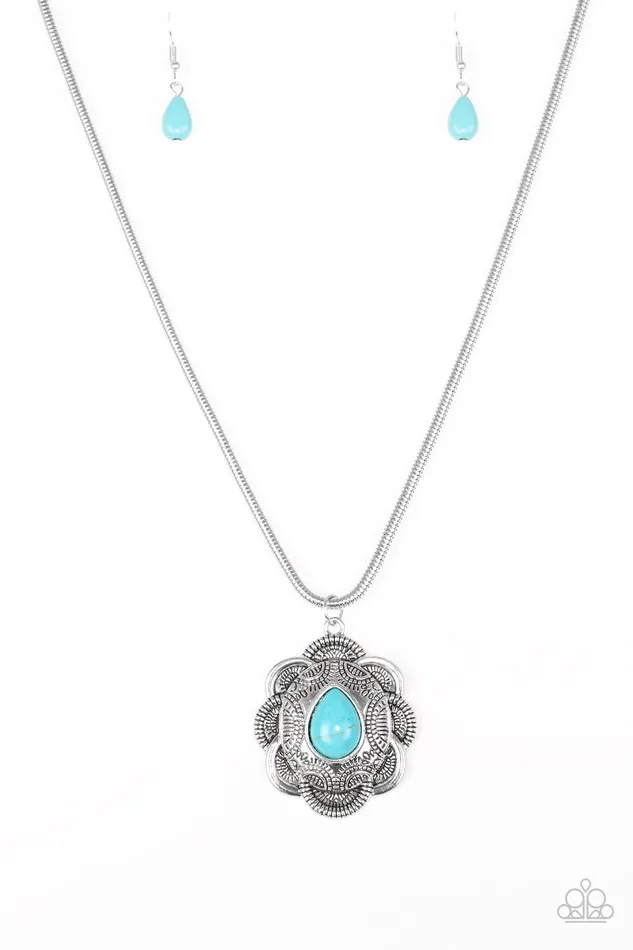 Paparazzi Jewelry Necklaces Paparazzi Necklace Mojave Meadow Blue