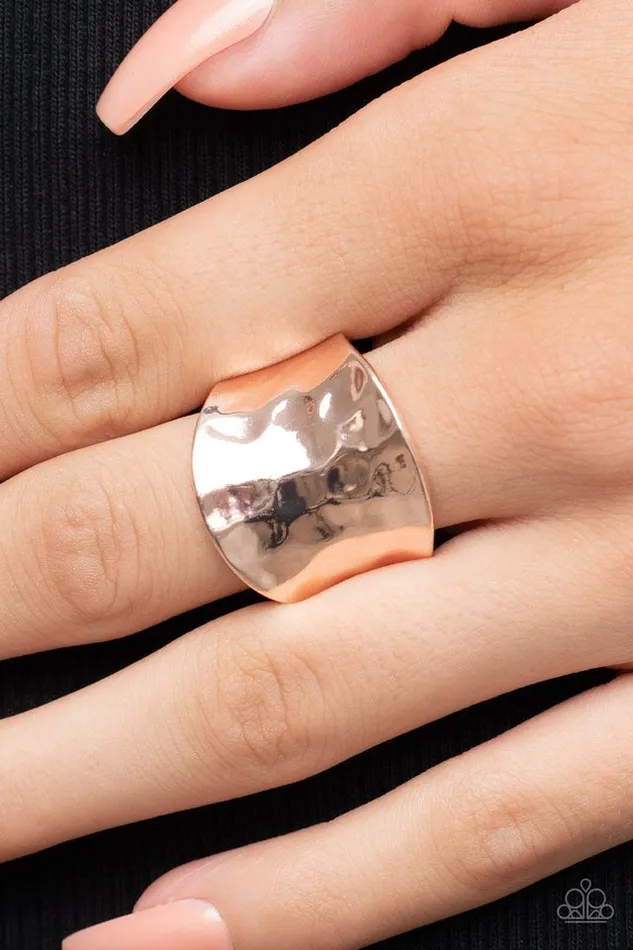 Paparazzi Jewelry Rings Paparazzi Ring Hammer Down Rose Gold