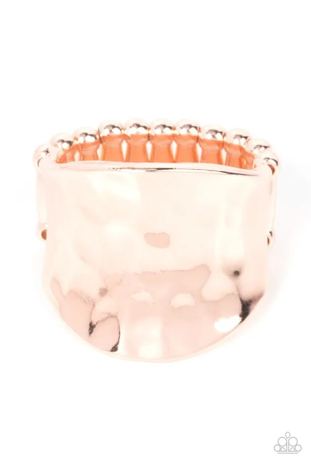 Paparazzi Jewelry Rings Paparazzi Ring Hammer Down Rose Gold