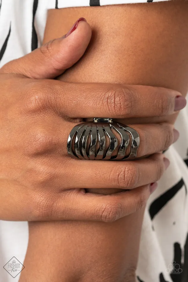 Paparazzi Jewelry Rings Paparazzi Ring Sound Waves Fashion Fix Nov 2020 Black