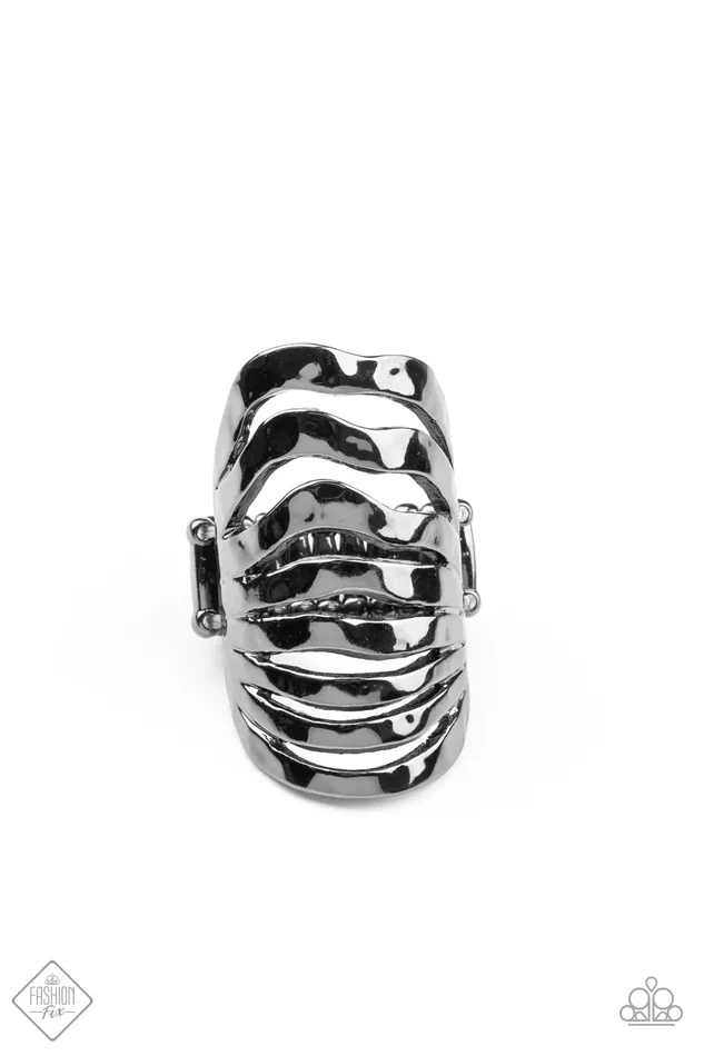 Paparazzi Jewelry Rings Paparazzi Ring Sound Waves Fashion Fix Nov 2020 Black