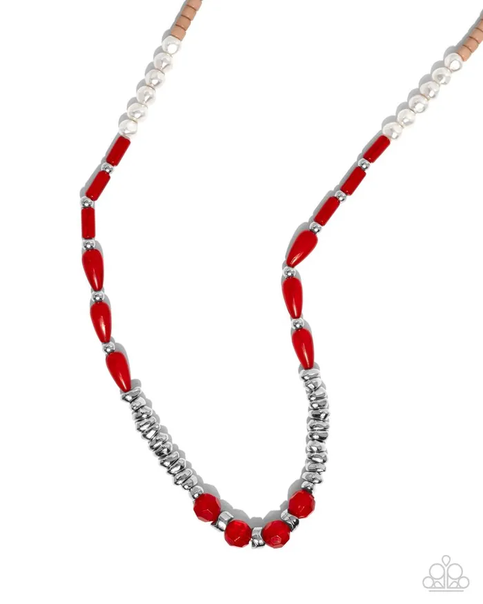 Paparazzi Necklace Dainty Diversity Red Paparazzi Jewelry Necklaces