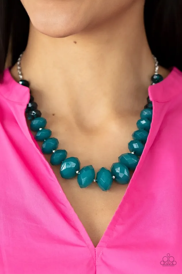 Paparazzi Necklace HappyGLOWLucky Blue Paparazzi Jewelry Necklaces