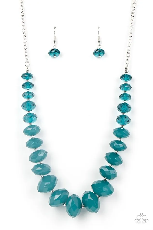 Paparazzi Necklace HappyGLOWLucky Blue Paparazzi Jewelry Necklaces