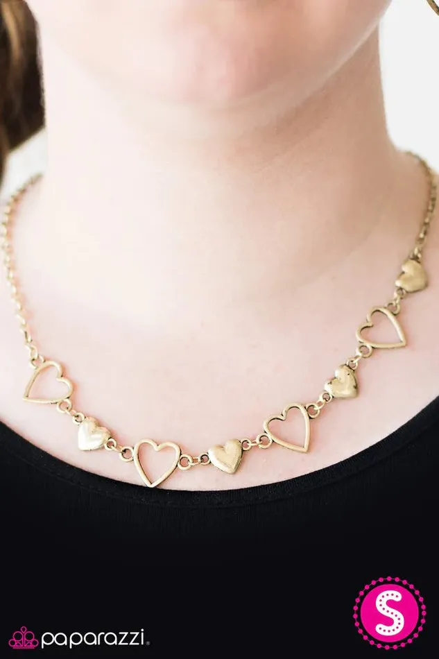 Paparazzi Necklace Hustle and Heart Brass Paparazzi Jewelry Necklaces