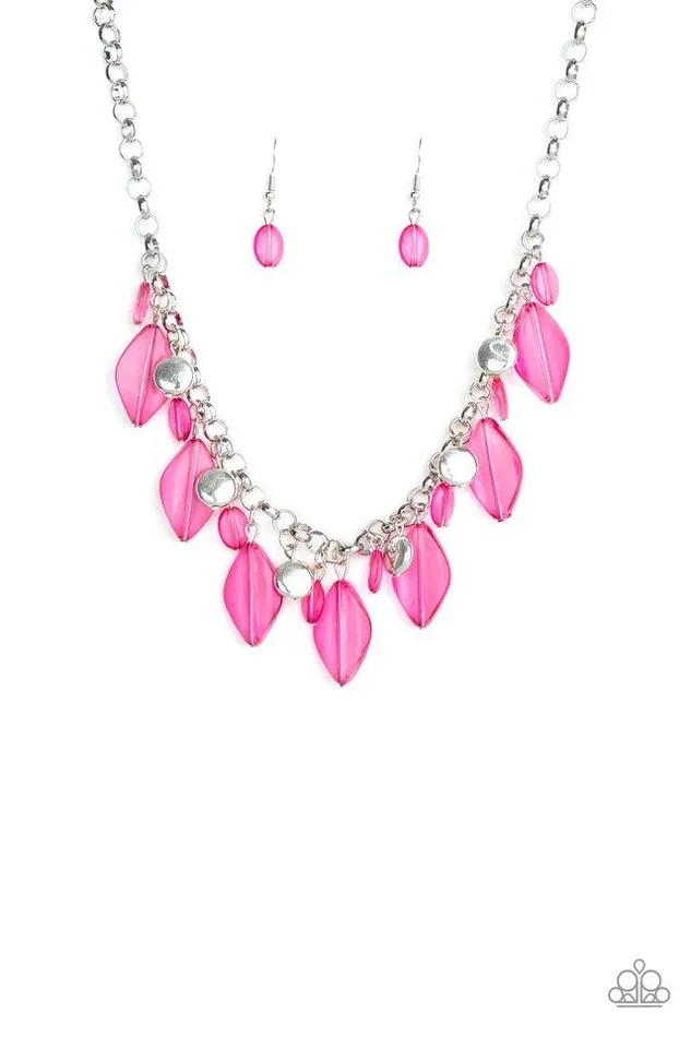 Paparazzi Necklace Malibu Ice Pink Paparazzi Jewelry Necklaces