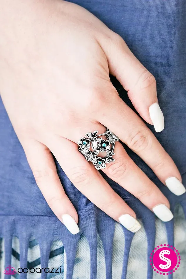 Paparazzi Ring Flutter Fiesta Blue Paparazzi Jewelry Rings