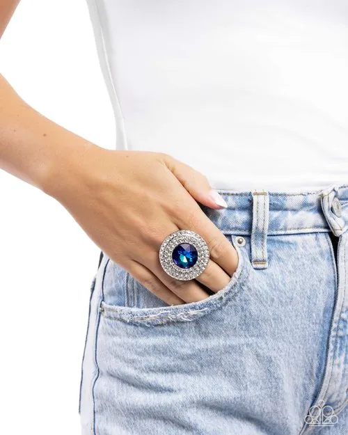 Rings Paparazzi Ring Bedazzled Babe Blue Paparazzi Jewelry