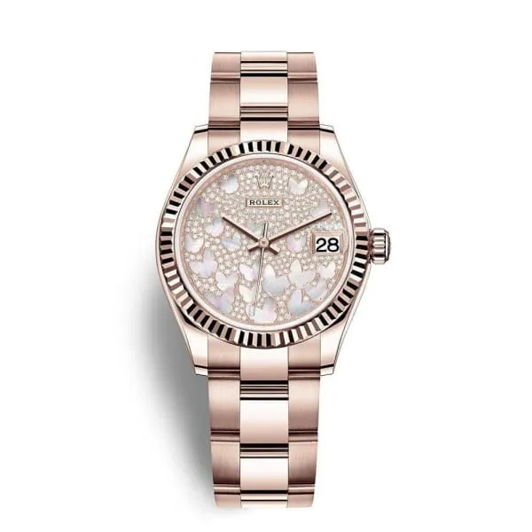 Rolex Bracelets Rolex Datejust 31mm Ref 2782750020 White Mother of Pearl Dial 18K Rose Gold Oyster Bracelet Womens Watch