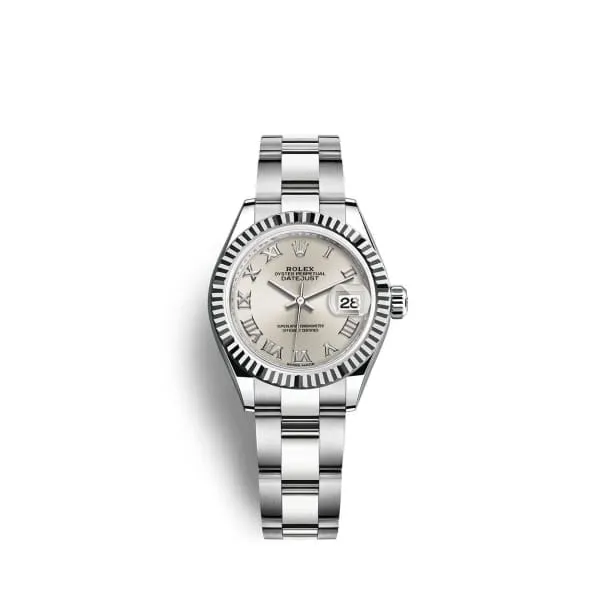 Rolex Bracelets Rolex LadyDatejust 28mm Ref 2791740008 Silver Roman Dial Stainless Steel Oyster Bracelet Womens Watch
